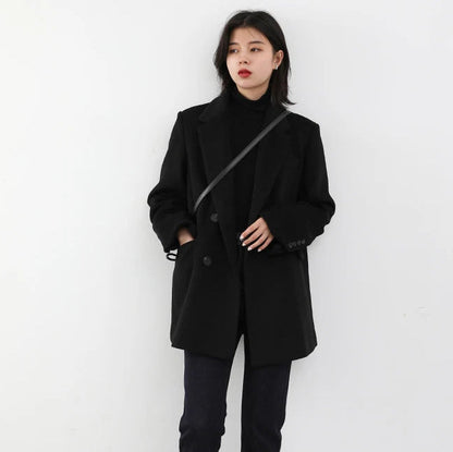 Kvinders uldblazer | Klassisk design | Mellemlang længde