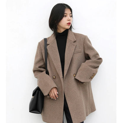 Kvinders uldblazer | Klassisk design | Mellemlang længde