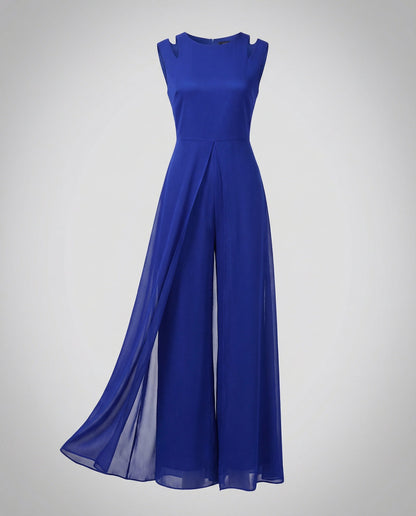 Elegant ærmeløs dame jumpsuit | Flatterende snit med vide ben
