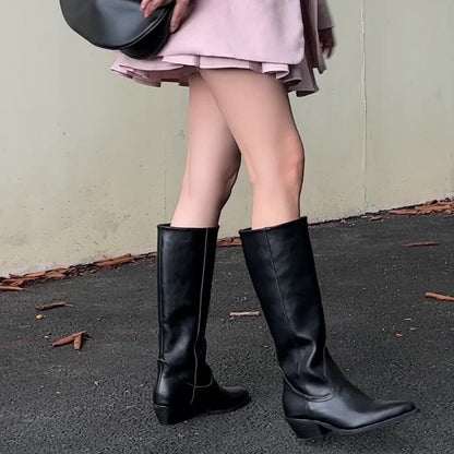 Dame Støvler | High-Rise | Pointed Toe | Medium Hæl