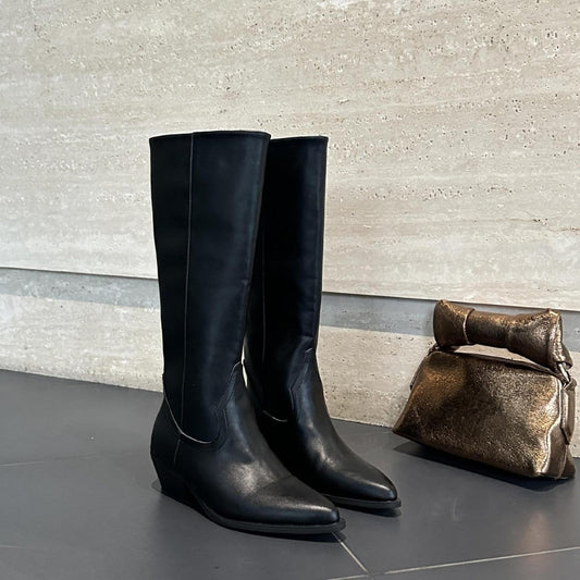 Dame Støvler | High-Rise | Pointed Toe | Medium Hæl
