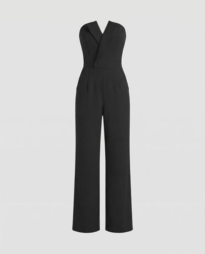 Ærmeløs jumpsuit med V-udskæring | Elegant snit med flatterende silhuet