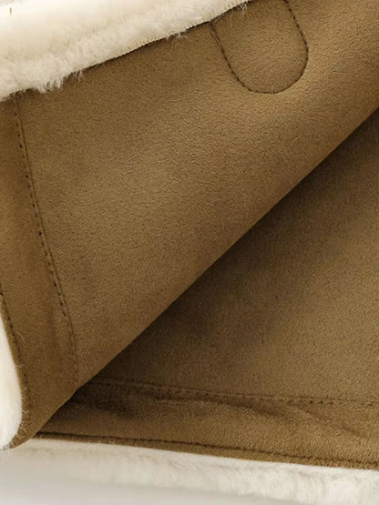 Kvinders faux fur jakke | Blød og varm teddyjakke | Kort model med frontlukning