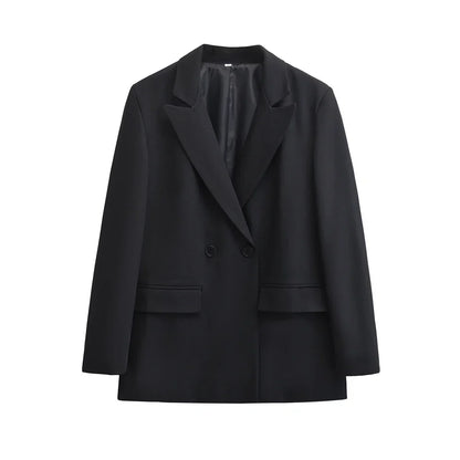 Dame Vinterblazer | Elegant Snit | Knaplukning & Praktiske Lommer