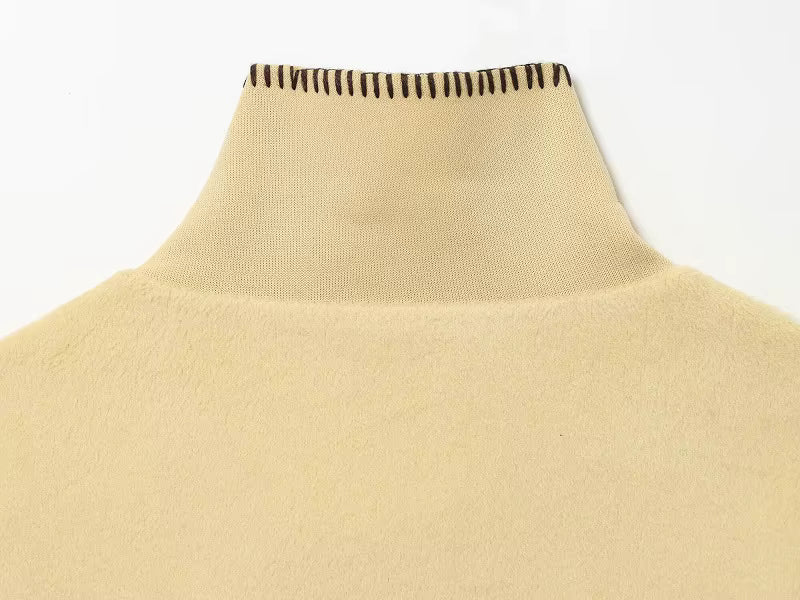 Jakke i kunstuld med høj krave | Elegant løs vinterjakke til kvinder