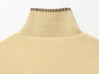 Jakke i kunstuld med høj krave | Elegant løs vinterjakke til kvinder