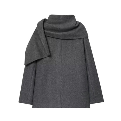 Elegant jakke med integreret sjal og tidløs, minimalistisk silhuet