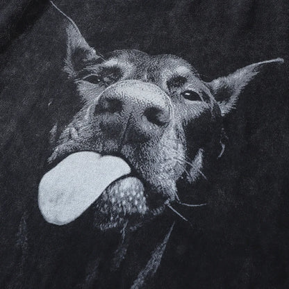 Overdimensioneret doberman t-shirt i streetwear-stil | Afslappet og dristigt look