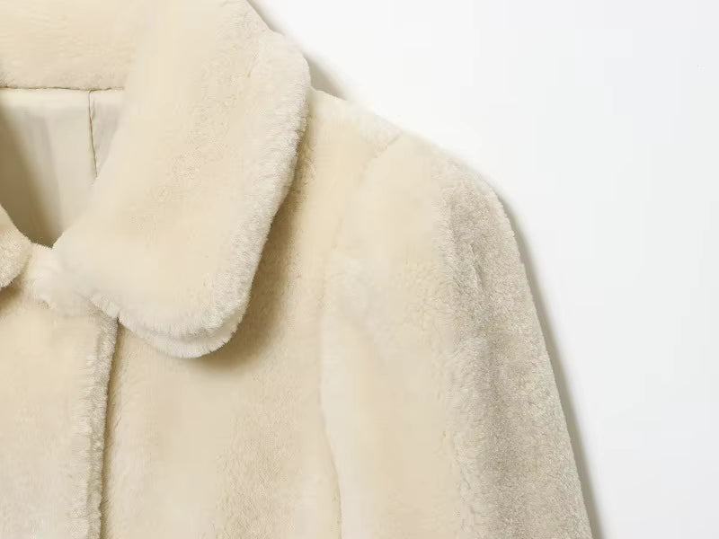 Elegant pelsfrakke med bælte | Blød og varm faux fur vinterjakke
