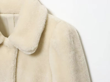 Elegant pelsfrakke med bælte | Blød og varm faux fur vinterjakke