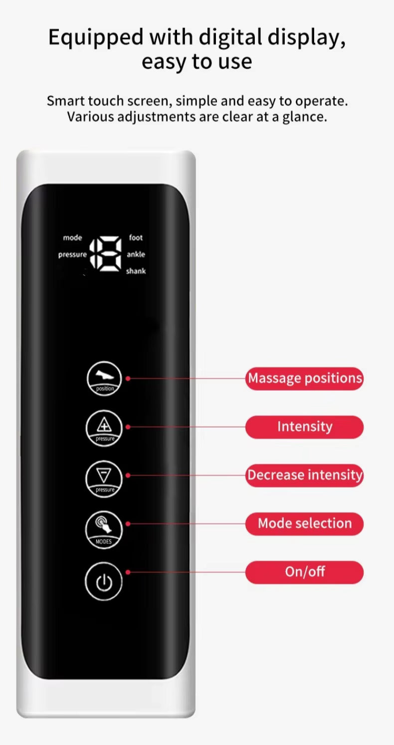 Elektrisk Benmassager med Lufttryk | Helben Massage til Lår, Læg og Fødder | Dyb Afslapning