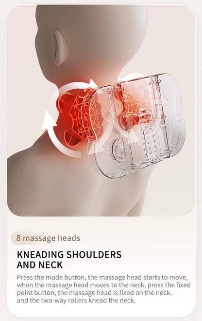 Elektrisk Massagepude til Ryg og Nakke | Æltende Massage med Varme | Ergonomisk Helkropsstøtte