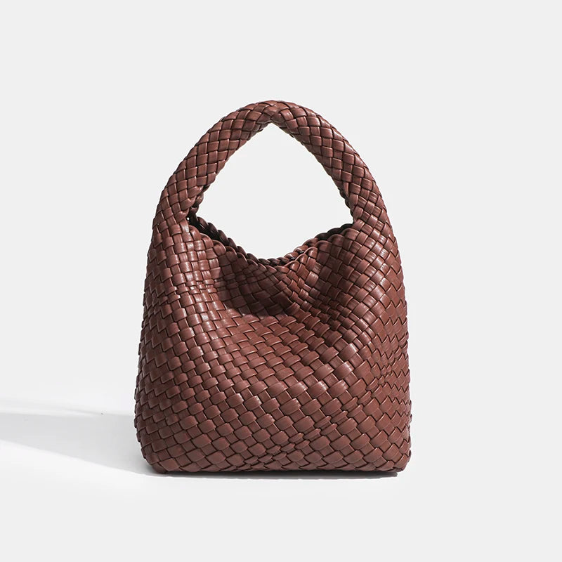 Flettet Pu Tote Taske Til Kvinder Med Luksuriøst Design