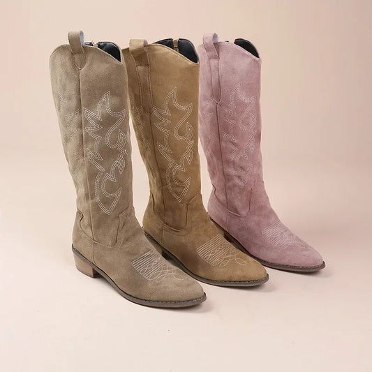 Klassiske cowboy-støvler til kvinder | Broderede detaljer | Pointed toe & stabil hæl