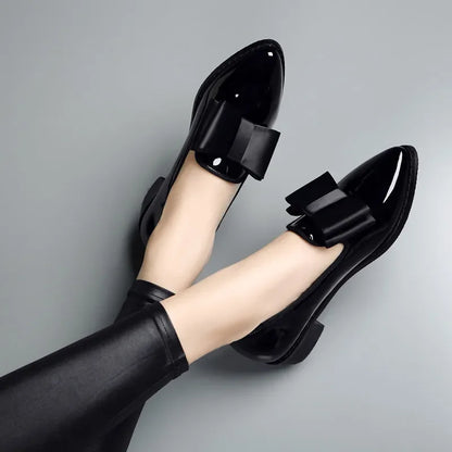 Kvinders Loafers med Sløjfedetalje | Spids Tå | Elegante Laksko til Hverdag og Kontor
