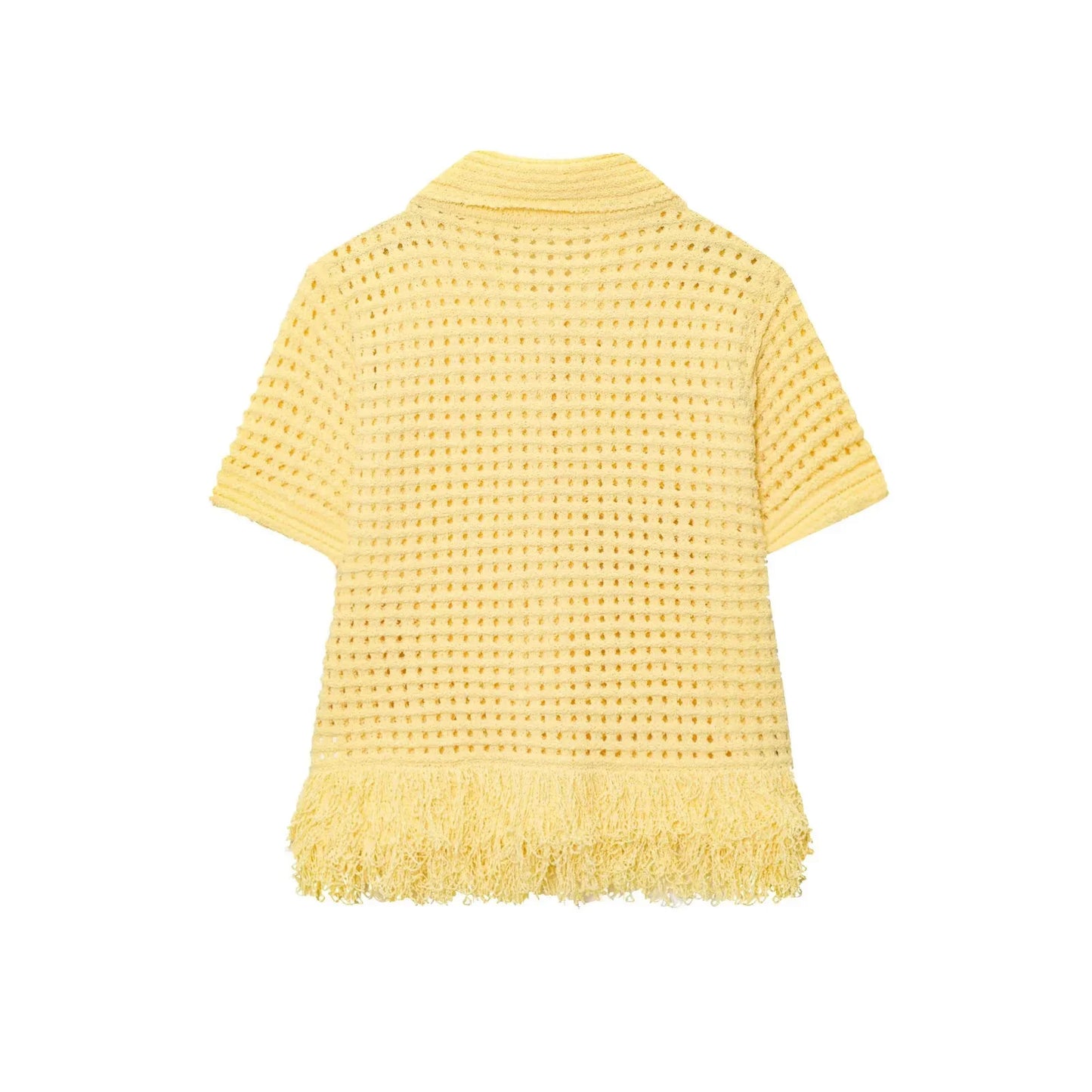 Elegant strikket sæt med skjorte og mininederdel | Feminint to-delt design