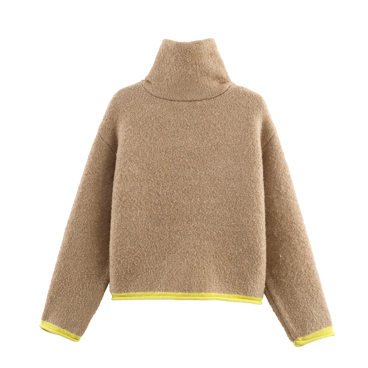 Kvinders strikjakke | Løst snit | Blød tekstur & kontrastdetaljer