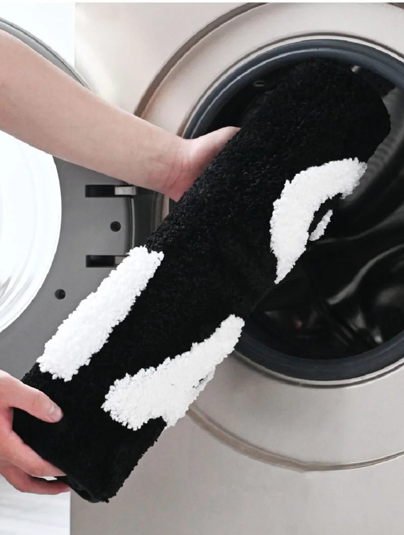 Lang Badeværelsesløber med Blød Overflade | Dekorativ Tekststruktur til Badeværelse