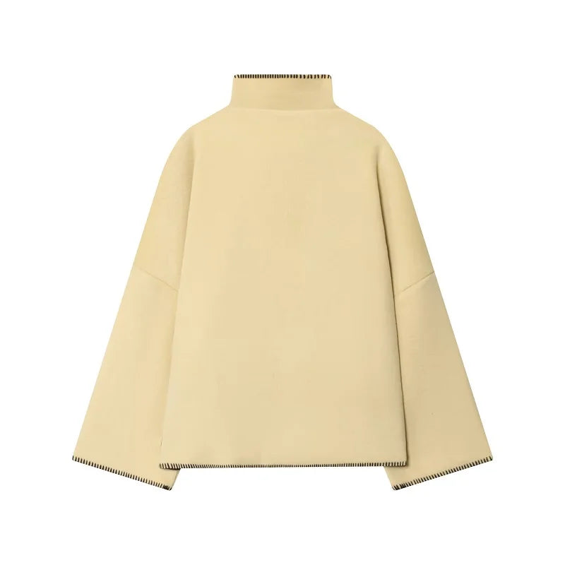 Jakke i kunstuld med høj krave | Elegant løs vinterjakke til kvinder