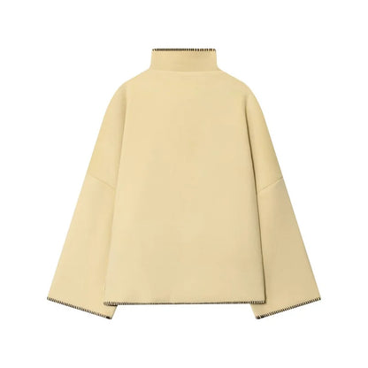 Jakke i kunstuld med høj krave | Elegant løs vinterjakke til kvinder