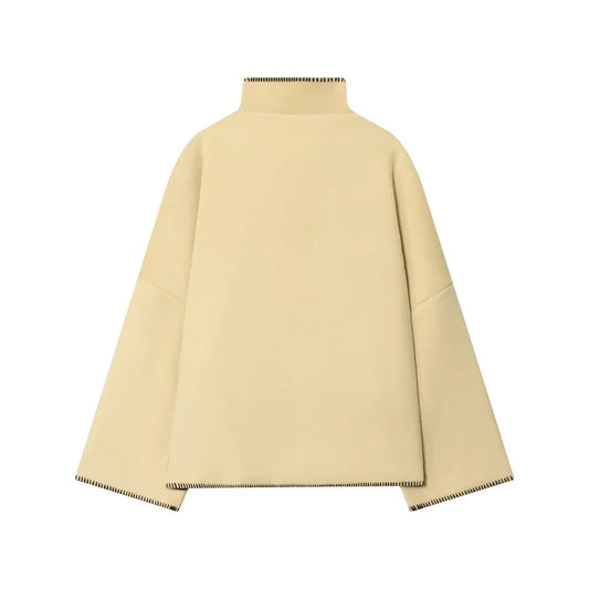 Jakke i kunstuld med høj krave | Elegant løs vinterjakke til kvinder