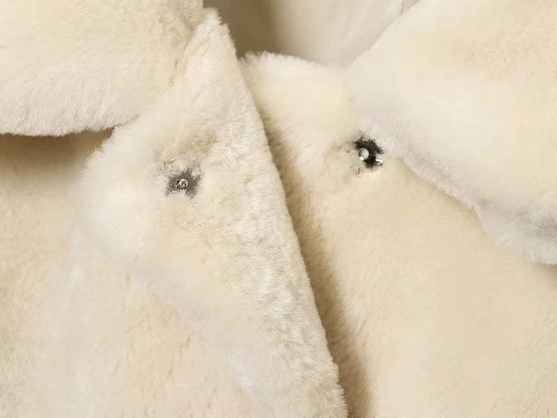 Elegant pelsfrakke med bælte | Blød og varm faux fur vinterjakke