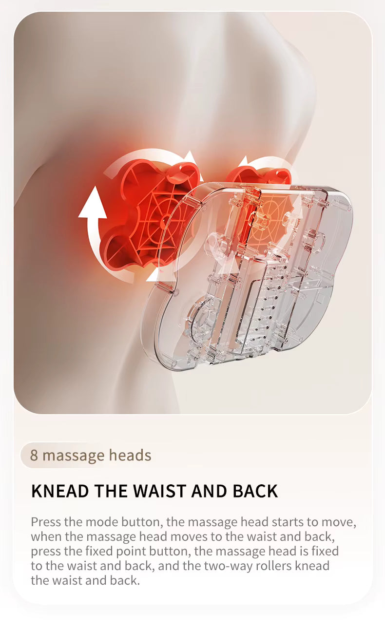 Elektrisk Massagepude til Ryg og Nakke | Æltende Massage med Varme | Ergonomisk Helkropsstøtte