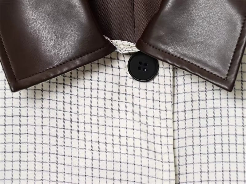 Kvinders kort jakke | Ternet design | Dekorativ krave & moderne pasform