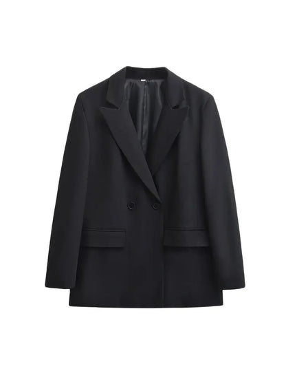 Dame Vinterblazer | Elegant Snit | Knaplukning & Praktiske Lommer