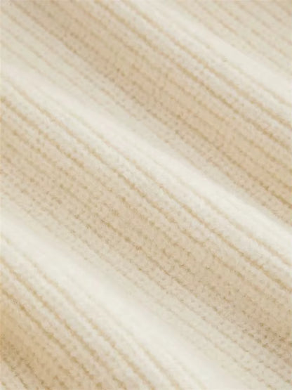 Pullover til kvinder | Ribstrikket design | Elegant striktrøje med broderede detaljer