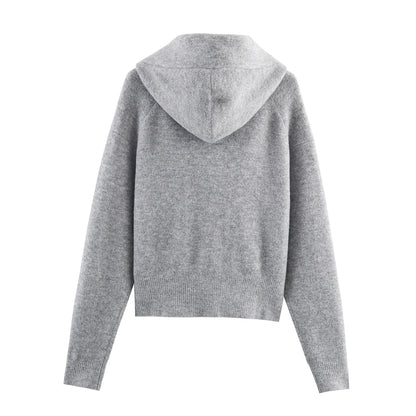 Hoodie-cardigan til kvinder | Dekorativ knude | Afslappet fit