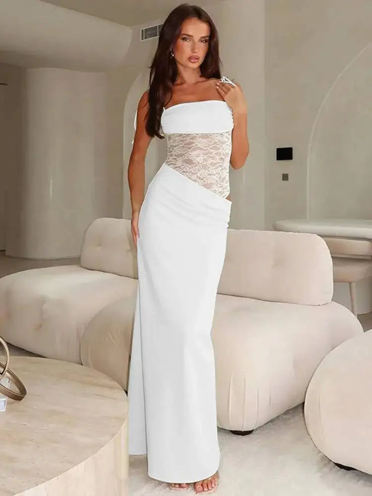 Elegant lang meshkjole til kvinder | Figursyet og sofistikeret design