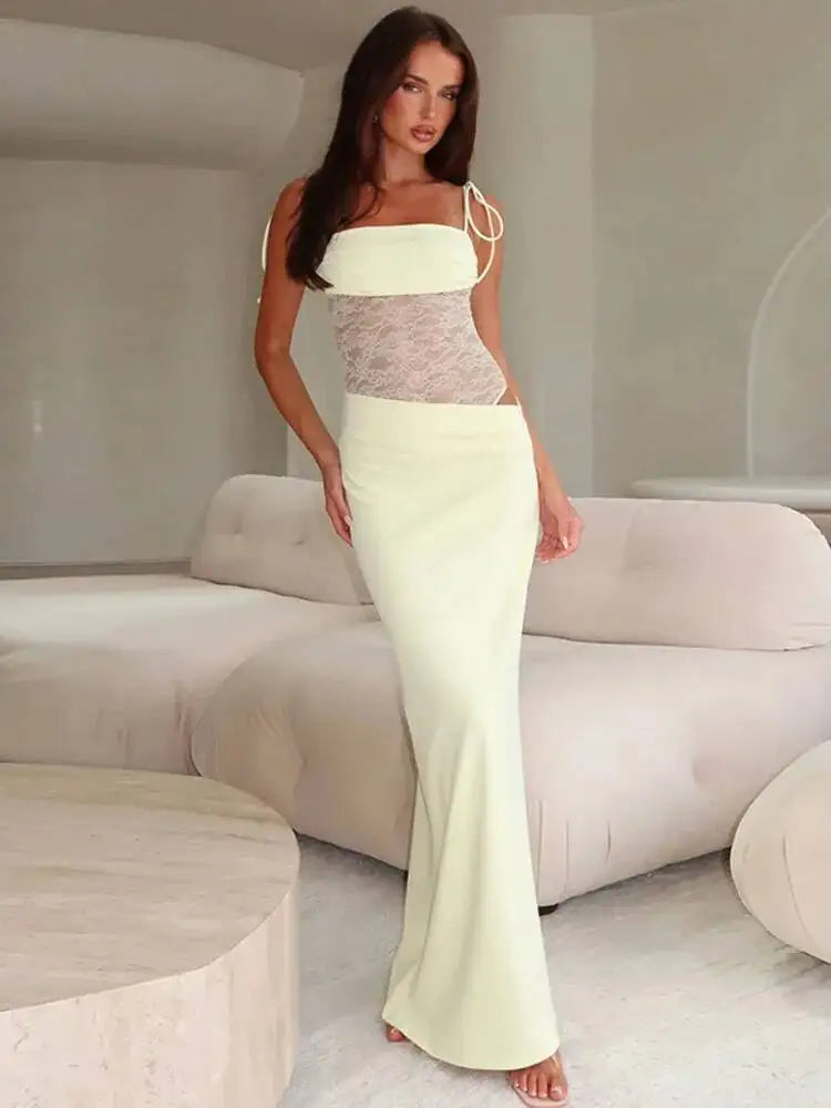 Elegant lang meshkjole til kvinder | Figursyet og sofistikeret design