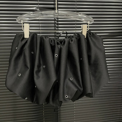 Elegant Fluffy Mininederdel Med Snøre-Detaljer