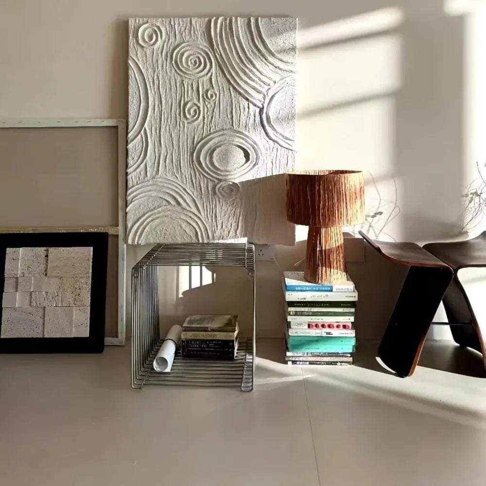 Geometrisk Metal Skammel med Åben Opbevaringsfunktion | Stilfuldt og Funktionelt Design