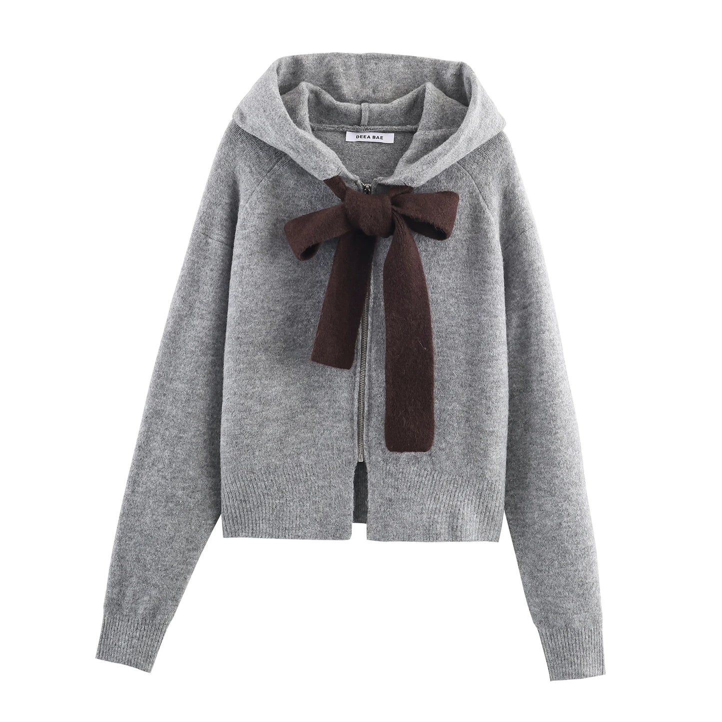 Hoodie-cardigan til kvinder | Dekorativ knude | Afslappet fit