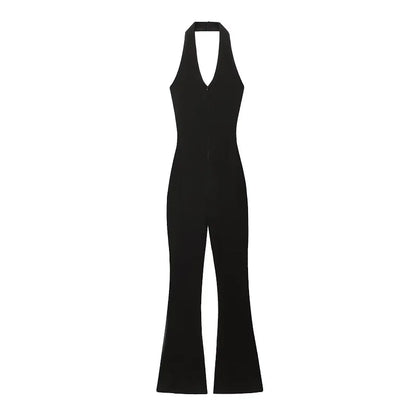 Elegant halterneck jumpsuit med flared ben til kvinder