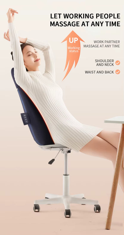 Elektrisk Massagepude til Ryg og Nakke | Æltende Massage med Varme | Ergonomisk Helkropsstøtte