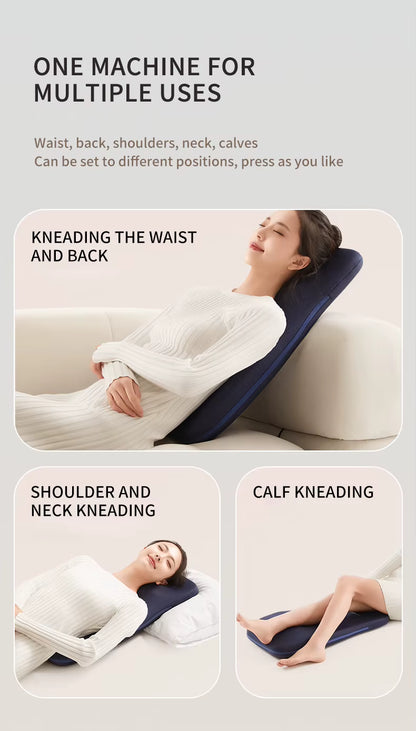 Elektrisk Massagepude til Ryg og Nakke | Æltende Massage med Varme | Ergonomisk Helkropsstøtte