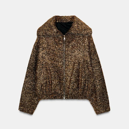 Skinnende festjakke til kvinder | Løs pasform | Elegant design med lange ærmer