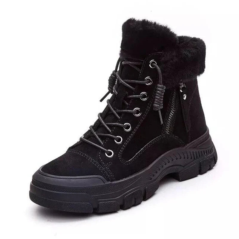 Forede ankelstøvler til kvinder med snørelukning og skridsikker sål