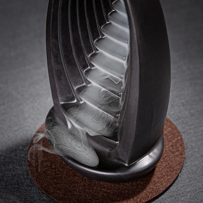 Keramisk Røgfontæne til Røgelseskegler | Backflow Design | Meditativ Borddekoration