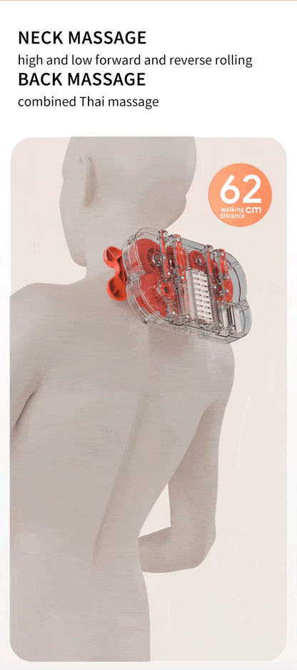 Elektrisk Massagepude til Ryg og Nakke | Æltende Massage med Varme | Ergonomisk Helkropsstøtte