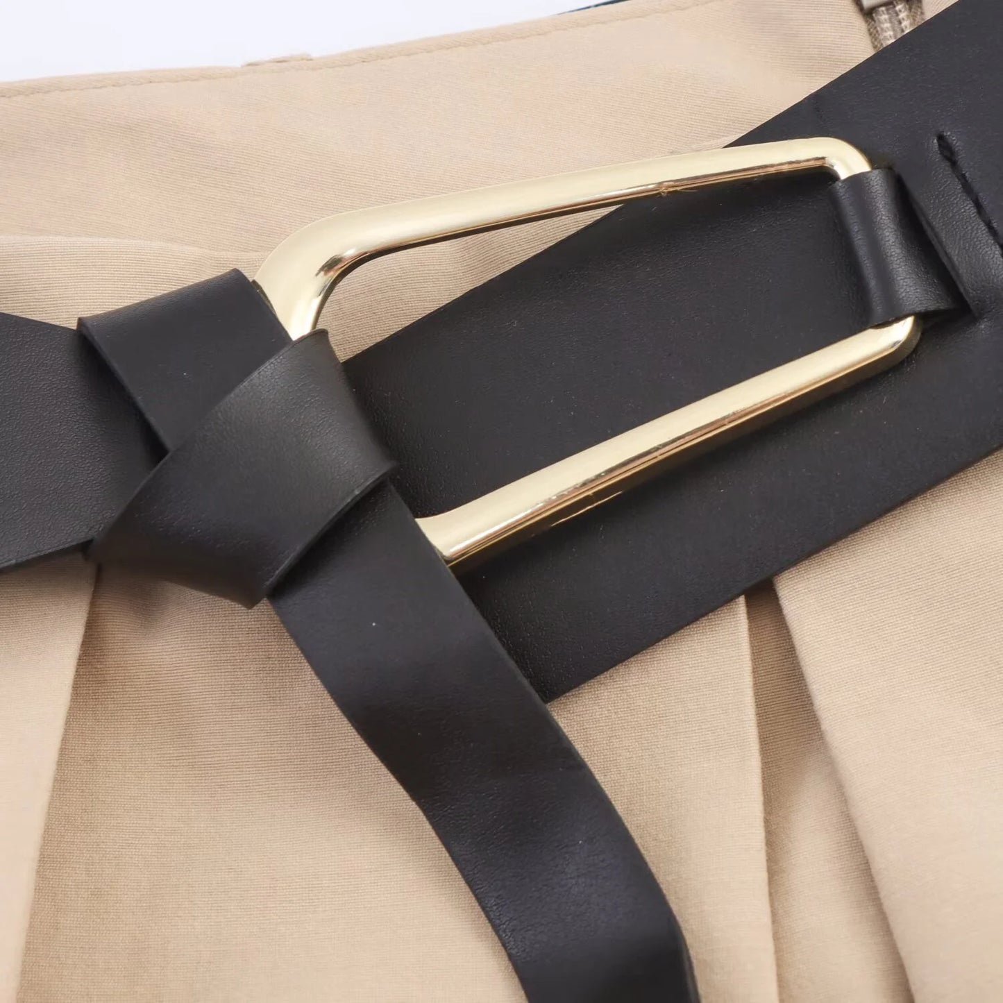 Elegant midi A-line nederdel med bælte til kvinder