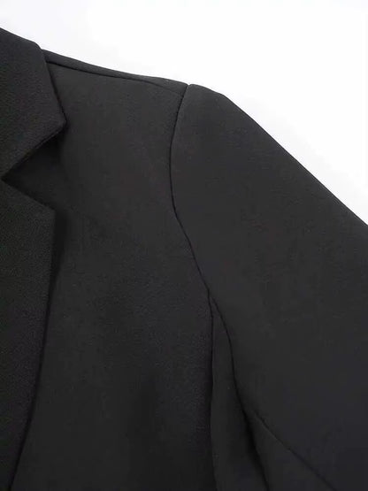 Stilfuld Blazer til Kvinder | Elegant Lang Blazer med Justerbart Taljebånd