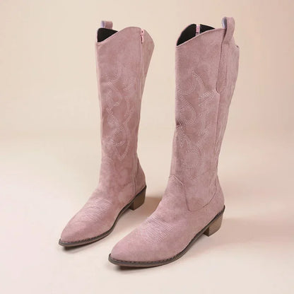 Klassiske cowboy-støvler til kvinder | Broderede detaljer | Pointed toe & stabil hæl