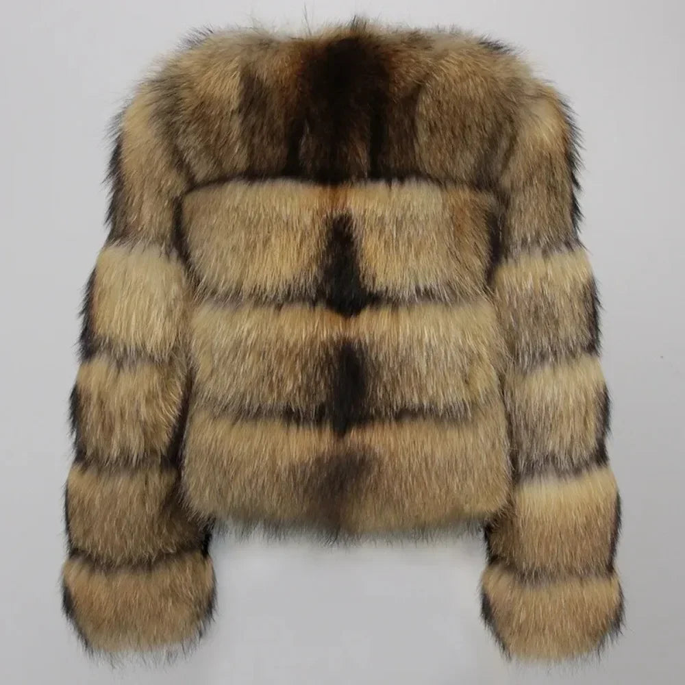 Kort faux fur jakke til kvinder | Varm vinterjakke | Elegant luksusdesign