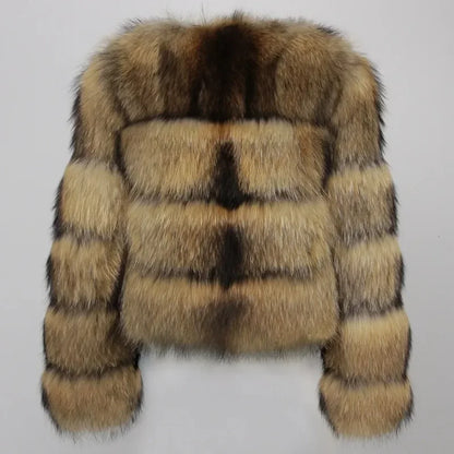 Kort faux fur jakke til kvinder | Varm vinterjakke | Elegant luksusdesign