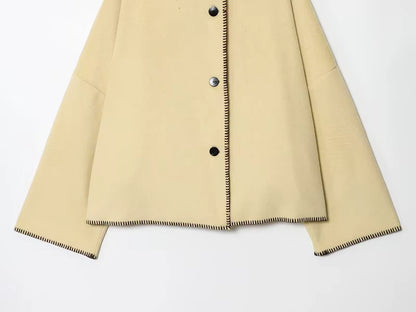 Jakke i kunstuld med høj krave | Elegant løs vinterjakke til kvinder