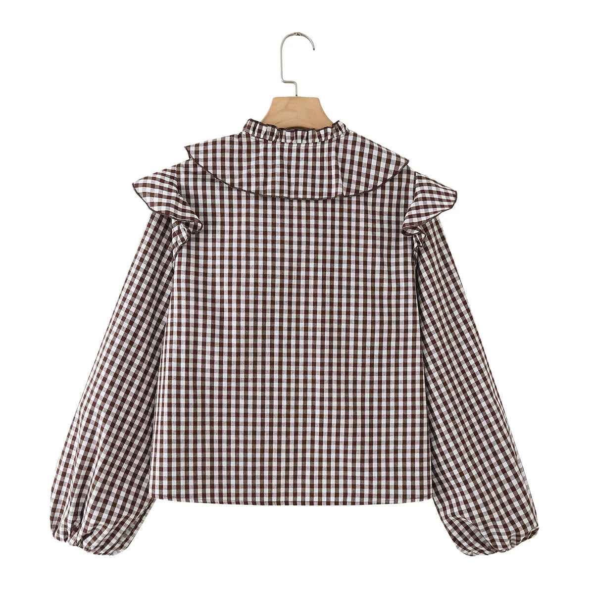 Plaid Lagdelt Bluse til Kvinder | Chic afslappet street top